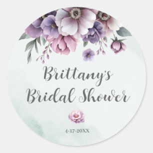 Brautparty Lavender & Green Floral Runder Aufkleber