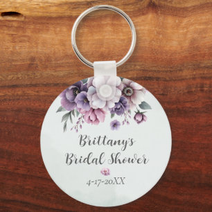 Brautparty Lavender & Green Floral Schlüsselanhänger