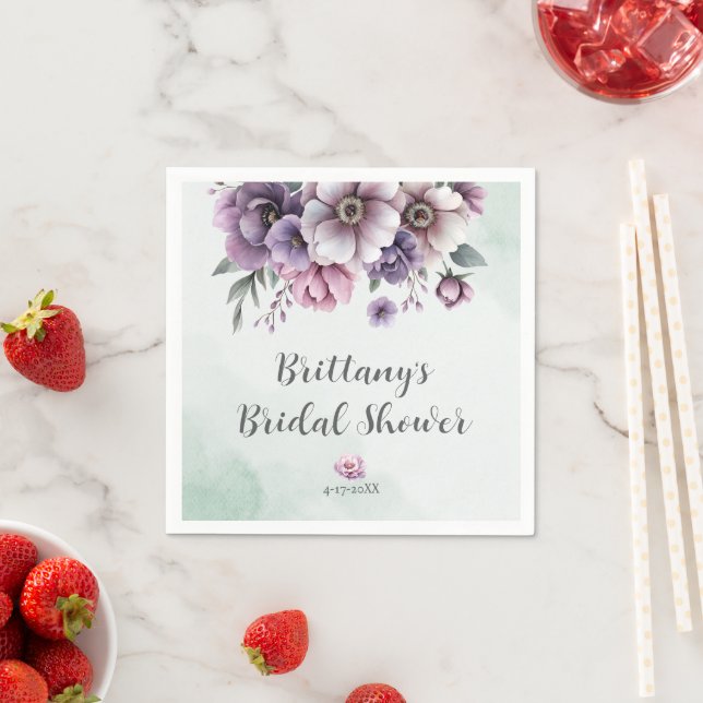 Brautparty Lavender & Green Floral Serviette (Beispiel)