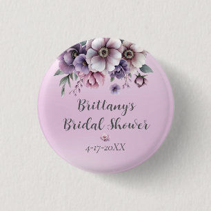 Brautparty Lavender Wasserfarbenfloral Button