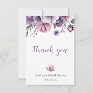 Brautparty Lavender Wasserfarbenfloral Dankeskarte