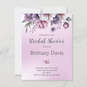 Brautparty Lavender Wasserfarbenfloral Postkarte