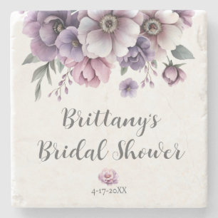 Brautparty Lavender Wasserfarbenfloral Steinuntersetzer