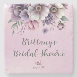 Brautparty Lavender Wasserfarbenfloral Steinuntersetzer