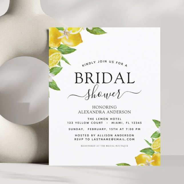 Brautparty Lemon Citrus Einladungen (Von Creator hochgeladen)