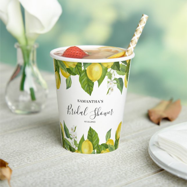 Brautparty Lemon Citrus Papier Becher (In Situ)