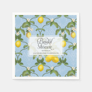 Brautparty Lemon Espalier Blue Citrus Floral Serviette