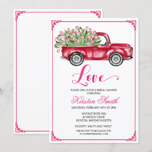 Brautparty Liebe Floral LKW Einladung