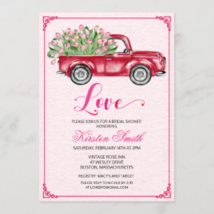 Brautparty Liebe Floral LKW Einladung