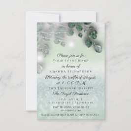 Brautparty Light Jar Rustic Mint Glitt Einladung