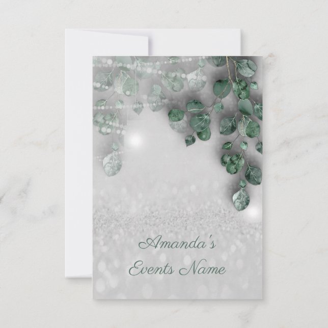 Brautparty Light Jar Rustikaler Glitzer Einladung (Rückseite)