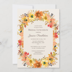 Brautparty Luncheon Orange Yellow Fall Floral I Einladung
