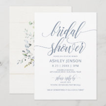 Brautparty Luxe Calligraphy Dusty Blue Floral