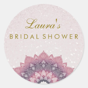 Brautparty Mandala Lotus Blume Swirl Runder Aufkleber
