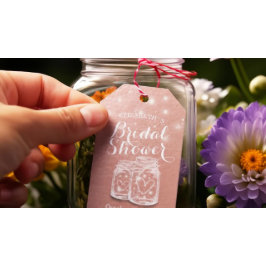 Brautparty Mason Jars String Lights Rose Gold Geschenkanhänger