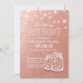 Brautparty Mason Jars String Lights Rose Gold I Einladung