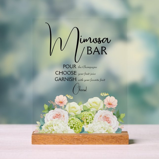 Brautparty Mimosa Bar Acrylschild (Neutral)