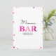Brautparty Mimosa Bar Sign | Rosa Confetti Einladung (Stehend Vorderseite)