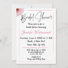 BRAUTPARTY MIT BLUME EINLADUNG