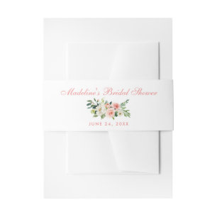 Brautparty mit Blumenrosa Einladungsbanderole