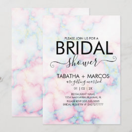 Brautparty mit farbenfrohen Marble Pattern Einladung