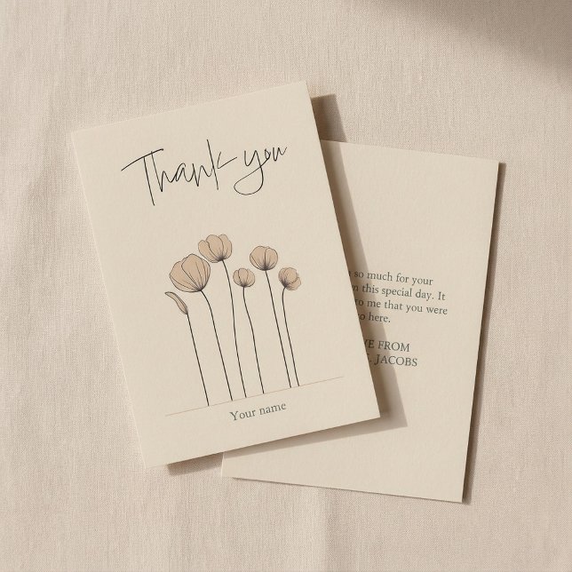 Brautparty mit Farbtönen Dankeskarte (Muted tones bridal shower thank you card.)
