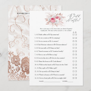 Brautparty mit Flora und Fauna Einladung