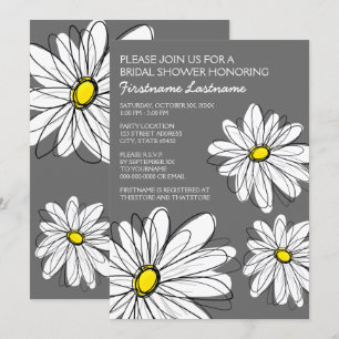 Brautparty mit modernen Daisy-Blume Einladung