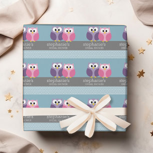 Brautparty mit Owl Couple auf Zweig Geschenkpapier