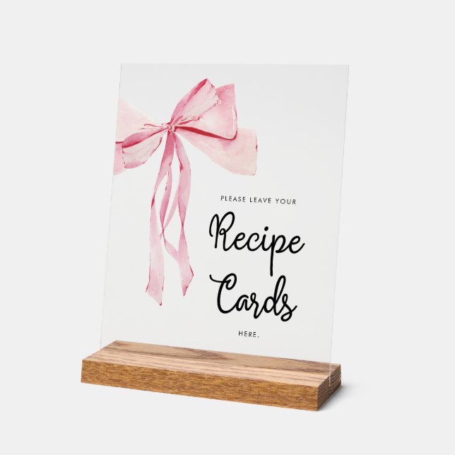 Brautparty mit rosa Rezeptorkarten Acrylschild (Winkel)