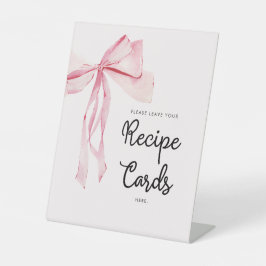Brautparty mit rosa Rezeptorkarten Sockelschild