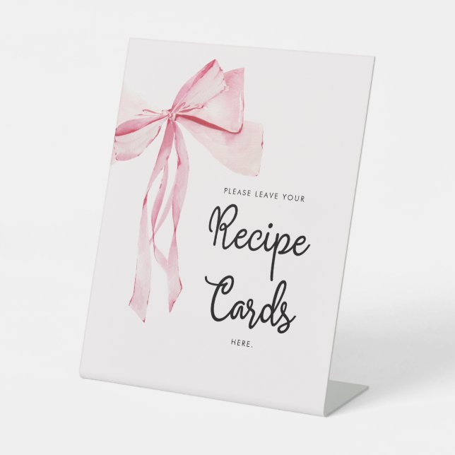 Brautparty mit rosa Rezeptorkarten Sockelschild (Vorderseite)