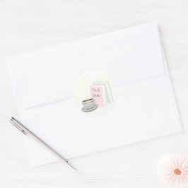 Brautparty mit Tee & Büchern Runder Aufkleber