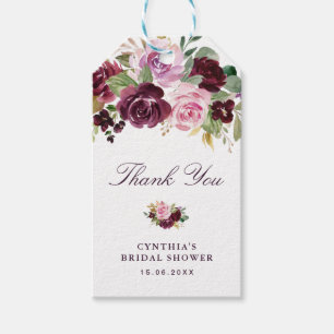 Brautparty mit violett gestrichenen Blumen Geschenkanhänger