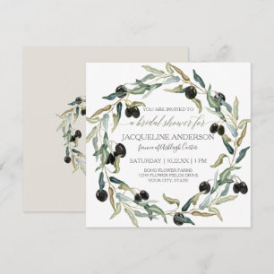 Brautparty Modern Olive Branch Leaf Kranz Einladung