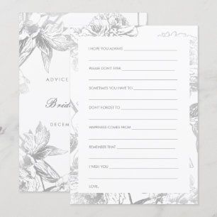 Brautparty Modern Simple Silber Floral Einladung