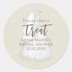 Brautparty Moderne Minimalistische Hochzeitskleid Runder Aufkleber