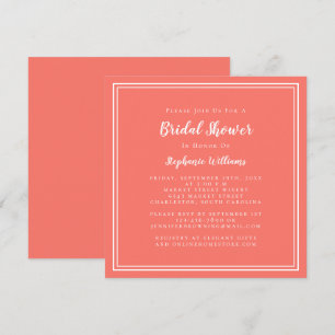 Brautparty Moderner Platz Elegante Trendy Coral Einladung