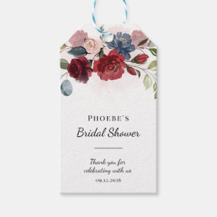 Brautparty Modernes Burgund Blush Geschenkanhänger