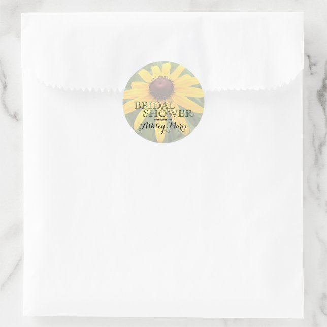 Brautparty Nah-up Rudbeckia Fotograf Runder Aufkleber (Tasche)
