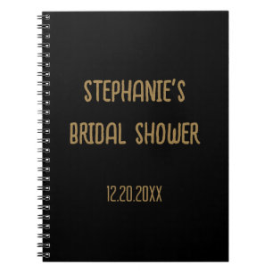 Brautparty Name Black Gold Wedding Guest Notizblock
