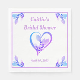 Brautparty Napkin - Periwinkle Wasserfarbenherz Serviette