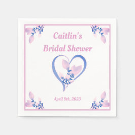 Brautparty Napkin - Rosa Wasserfarbenherz Serviette