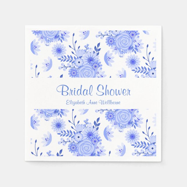 Brautparty Napkins: Blau und Weiß Serviette (Vorderseite)