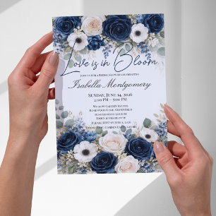 Brautparty Navy Blue Palette - Love Is in Bloom Einladung