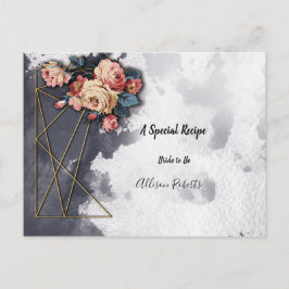 Brautparty Navy GEOMETRIC WATERCOLOR Rezept Postkarte