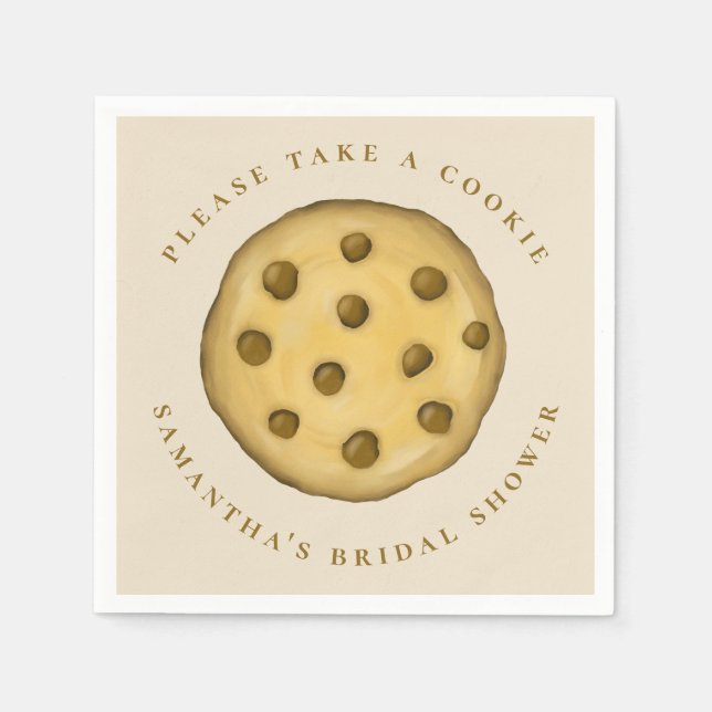 Brautparty Niedlich Whimsical Chocolate Chip Cooki Serviette (Vorderseite)