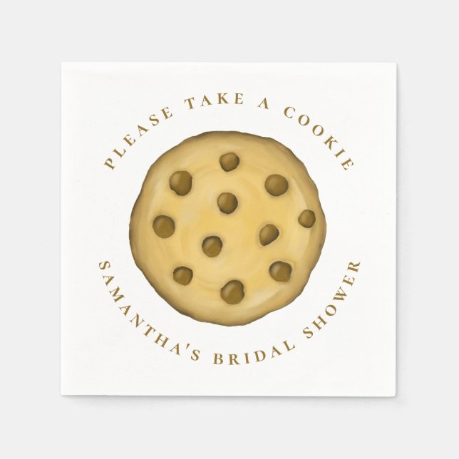 Brautparty Niedlich Whimsical Chocolate Chip Cooki Serviette (Vorderseite)