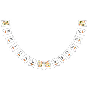 Brautparty orange gelbe Blumen Hochzeit Wimpelkette