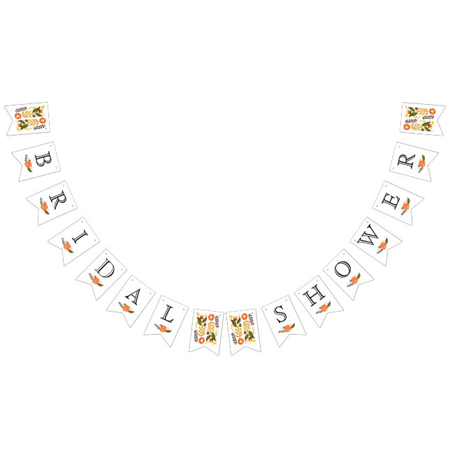 Brautparty orange gelbe Blumen Hochzeit Wimpelkette (Alle)